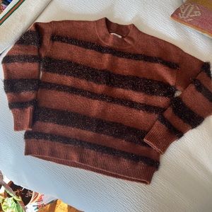 MAdewell copper striped sweater